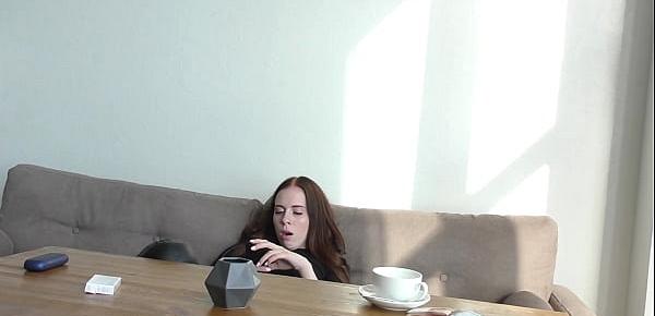  Public blowjob in the RESTAURANT ! Her Sister is watching . Mia Piper